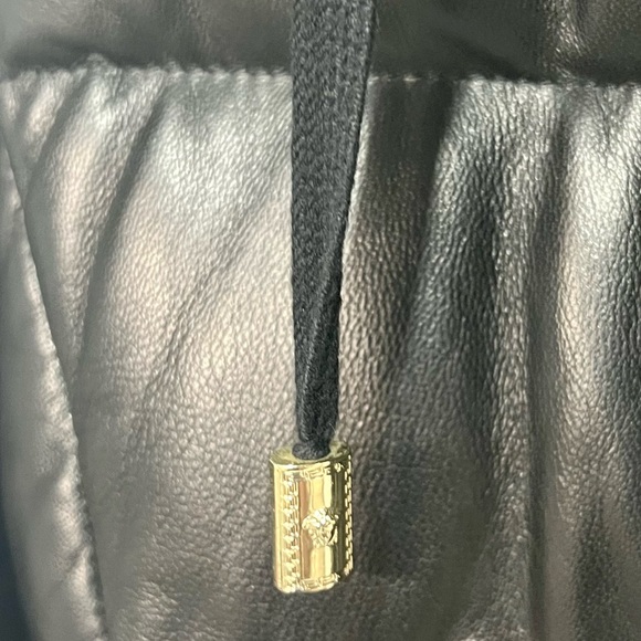Versace Lambskin Goose PRISTINE Down Jacket Hood Coat Medusa 38 Medium Leather - Picture 7 of 13
